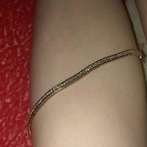 925 .cz gold bracelet with dimonds